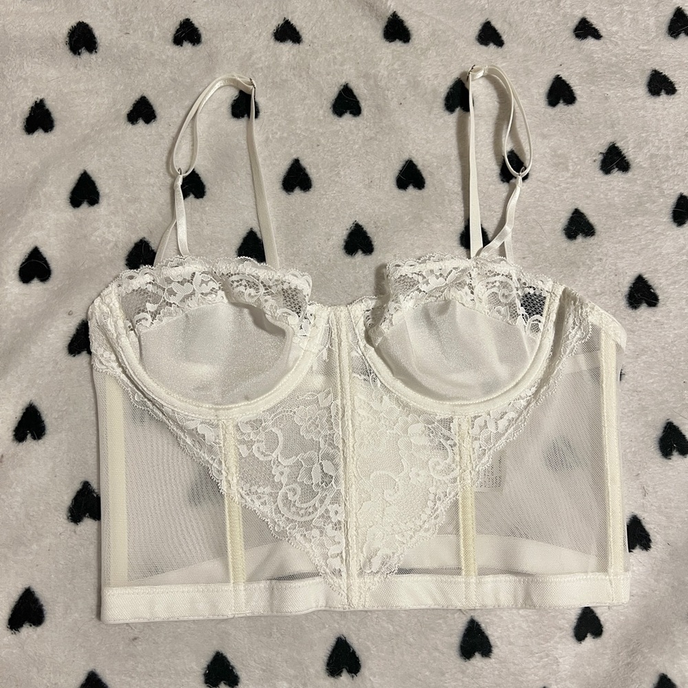 White bustier crop top NWOT